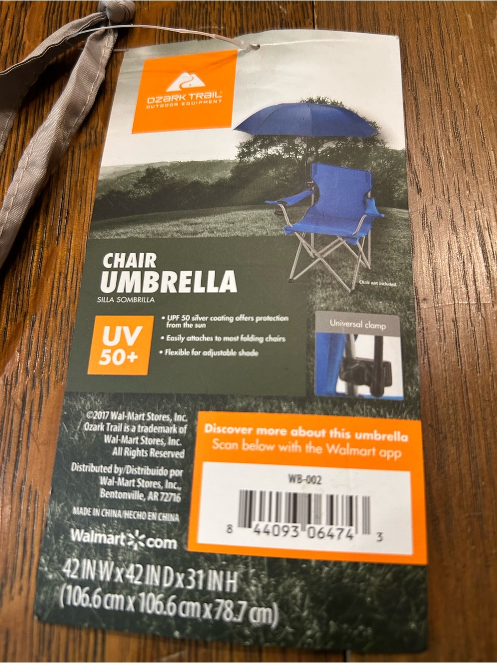 Ozark Trail (1)Blue and (1) Gray Chair Umbrella with Clamp